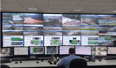 Central de controle e um painel de fundo